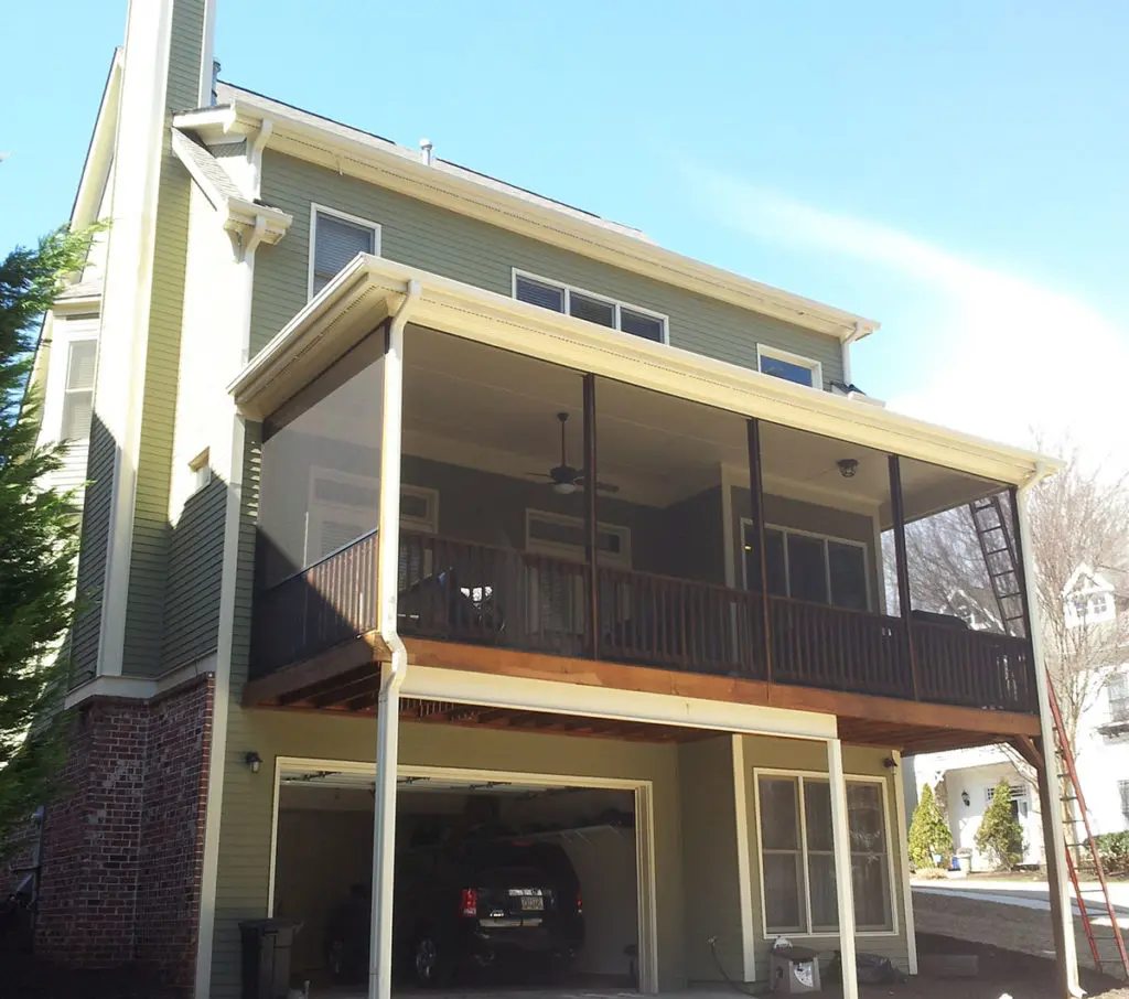 Sunroom Additions - White with Wood Trim
